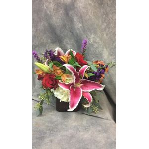 Spring Mix in a Glass Cube   in Irmo South Carolina, American Floral